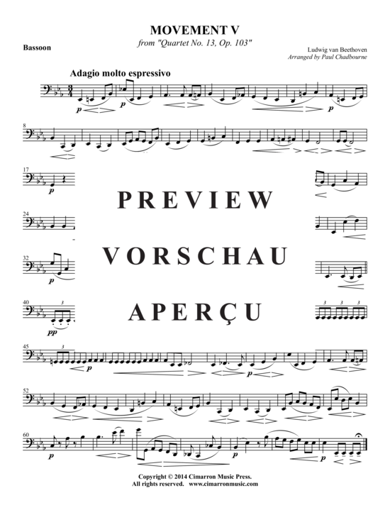 Product gallery: Page 7 of 7 5.Satz Quartett Nr. 13 op. 103 , , (woodwind quartet)