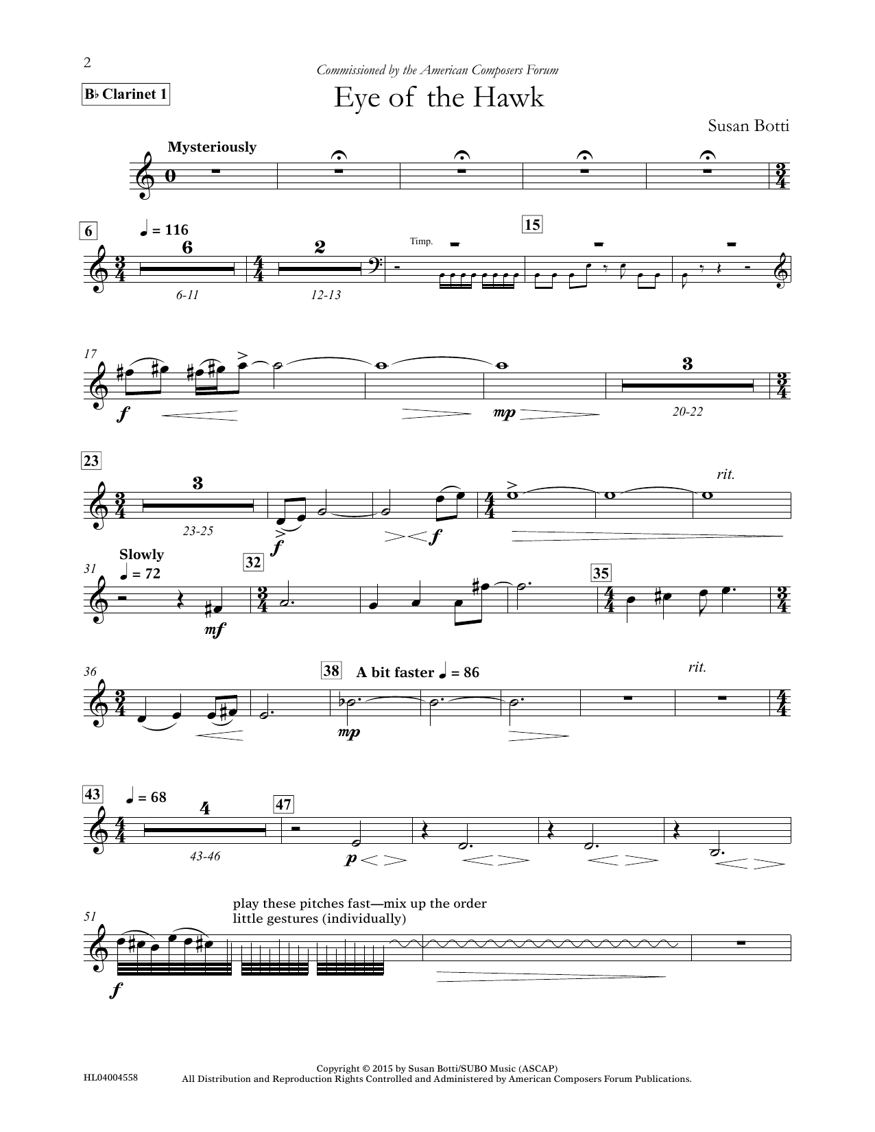 Product picture to: Eye of the Hawk - Bb Clarinet 1