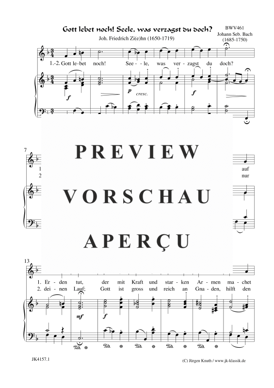 Gott lebet noch! Seele, was verzagst du doch BWV 461
