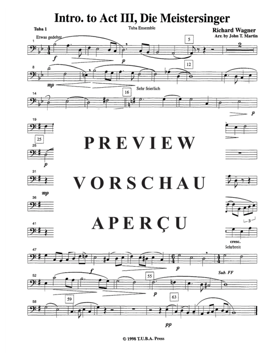 Product gallery: Page 9 of 11 Intro. to Act III, Die Meistersinger , , (Tuba Quintet EETTT)