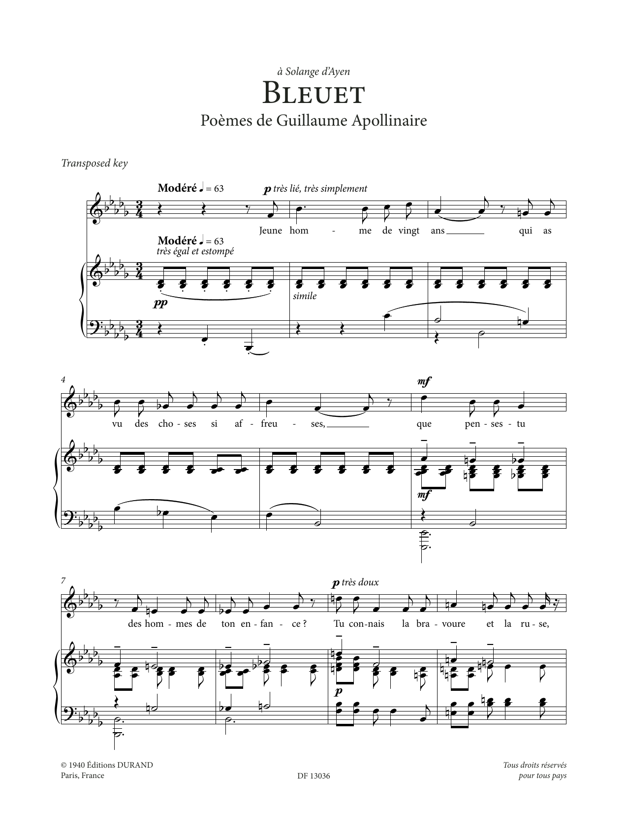 Produktbild zu: Bleuet (Low Voice)