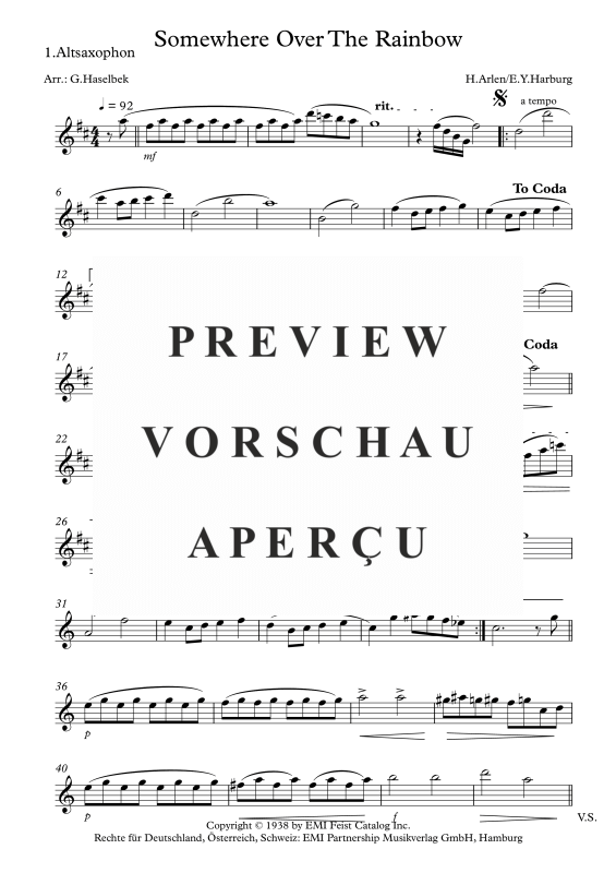 gallery: Somewhere Over The Rainbow, , Saxophone Quartet S/A A T B