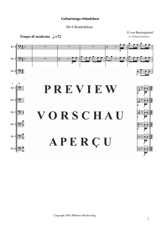 gallery: Geburtstags-Ständchen, , Double Bass Sextet