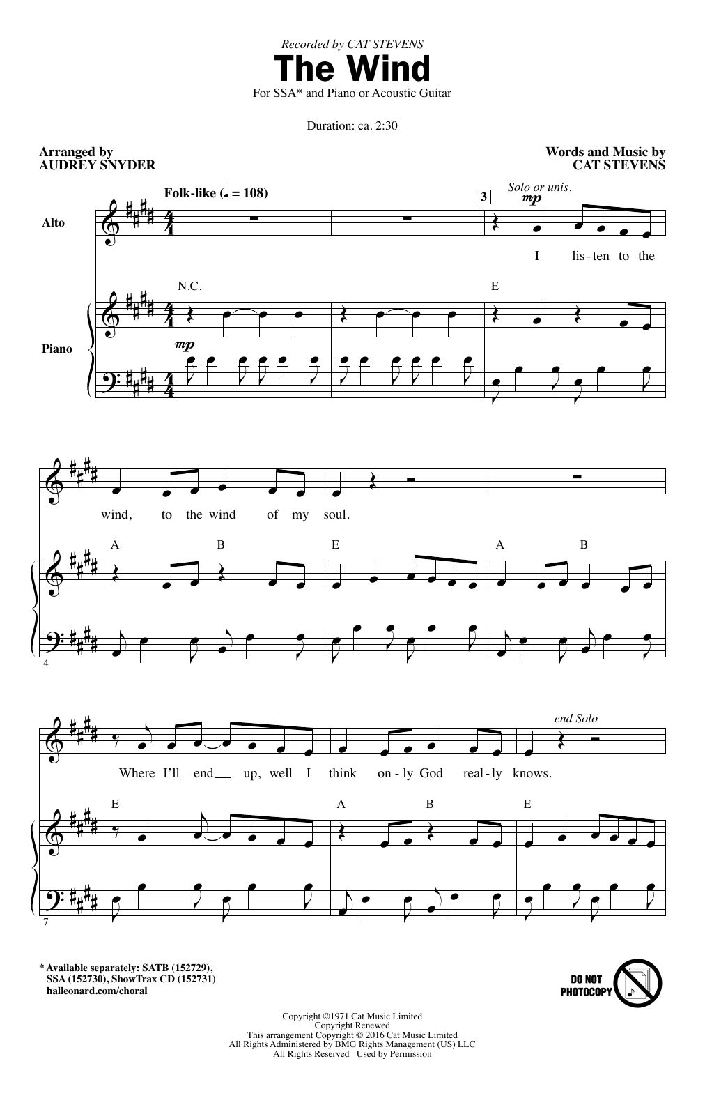 Produktgalerie: Seite 1 von 1 The Wind, Audrey Snyder, Chor