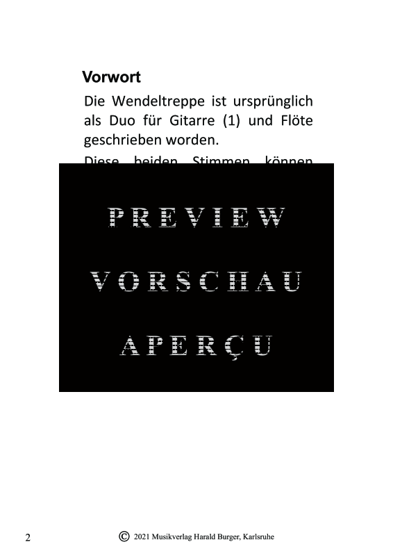 gallery: Wendeltreppe, , Gemischtes Ensemble für Flöte, 2 Gitarren und Cello - Partitur