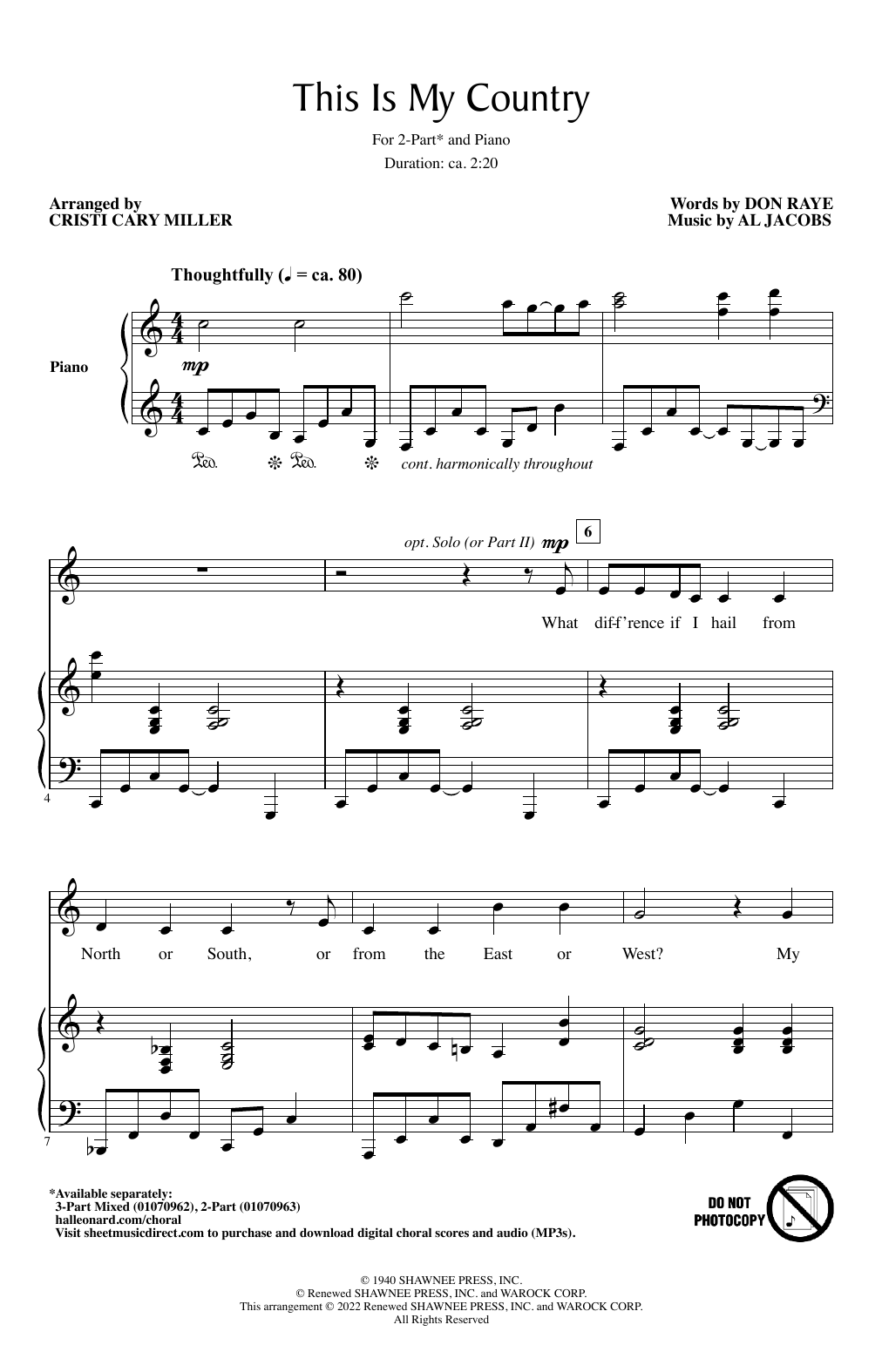 Produktbild zu: This Is My Country (arr. Cristi Cary Miller)