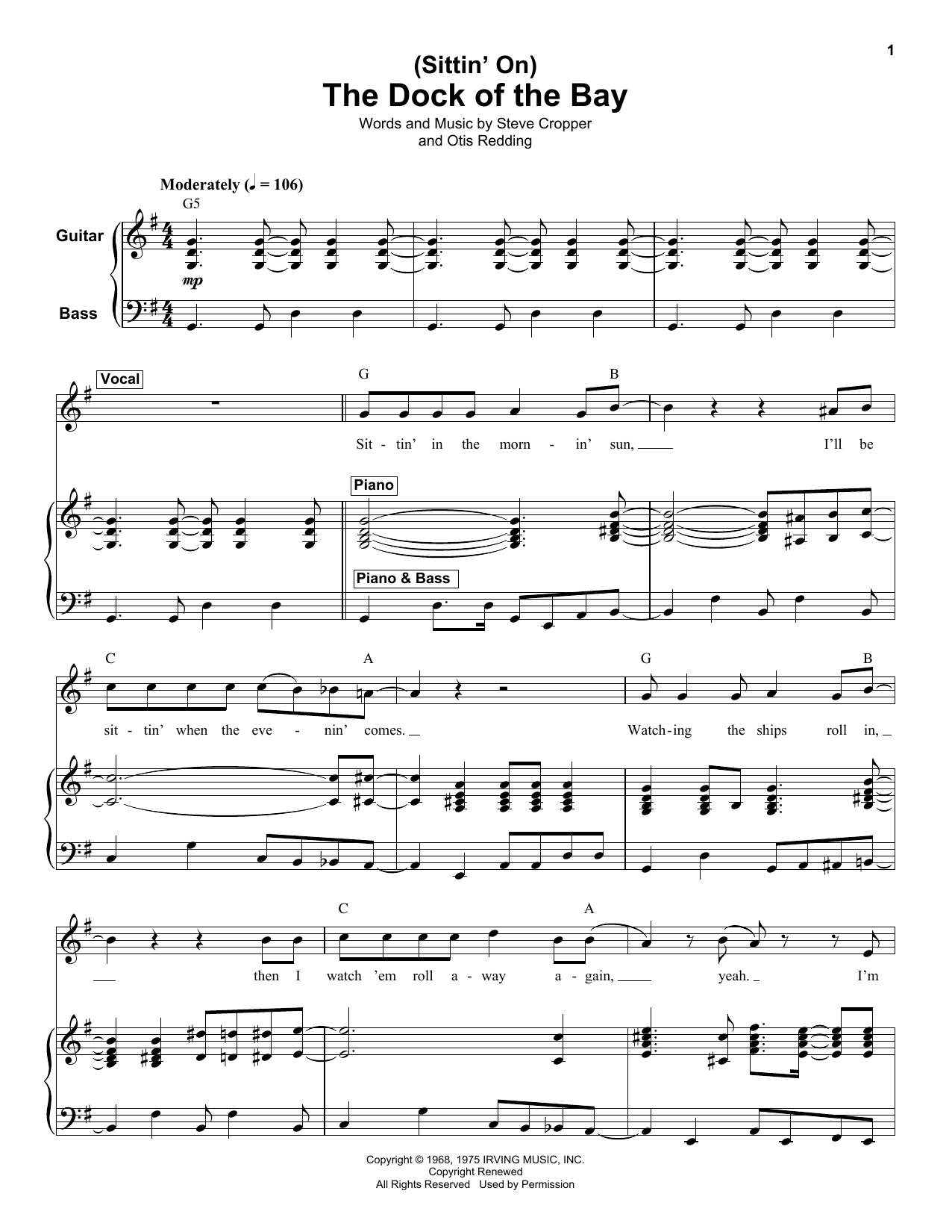 Product gallery: Page 1 of 1 (Sittin' On) The Dock Of The Bay, Otis Redding