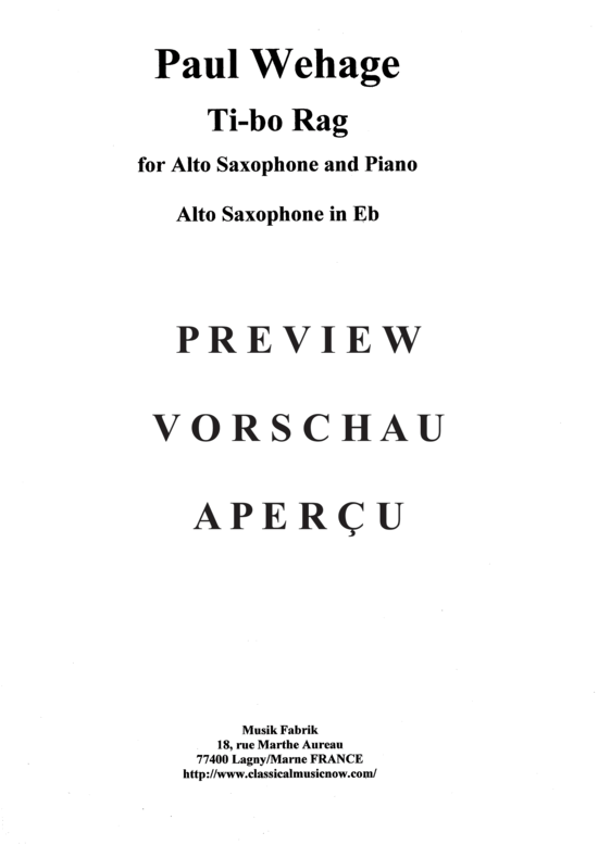 Product gallery: Page 20 of 21 Tibo Rag , , (alto saxophone + piano)
