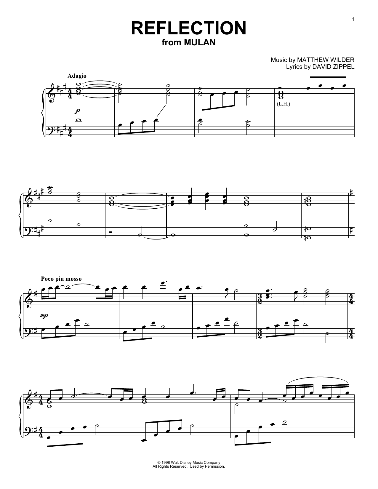 Product picture to: Reflection (from Mulan) [Classical version]