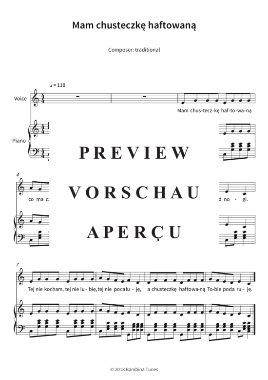 Produktgalerie: Seite 4 von 4 Mam chusteczk? haftowan?, , (Gesang + Klavier)