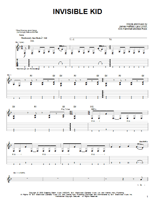 Produktgalerie: Seite 1 von 1 Invisible Kid, Metallica, Gitarre