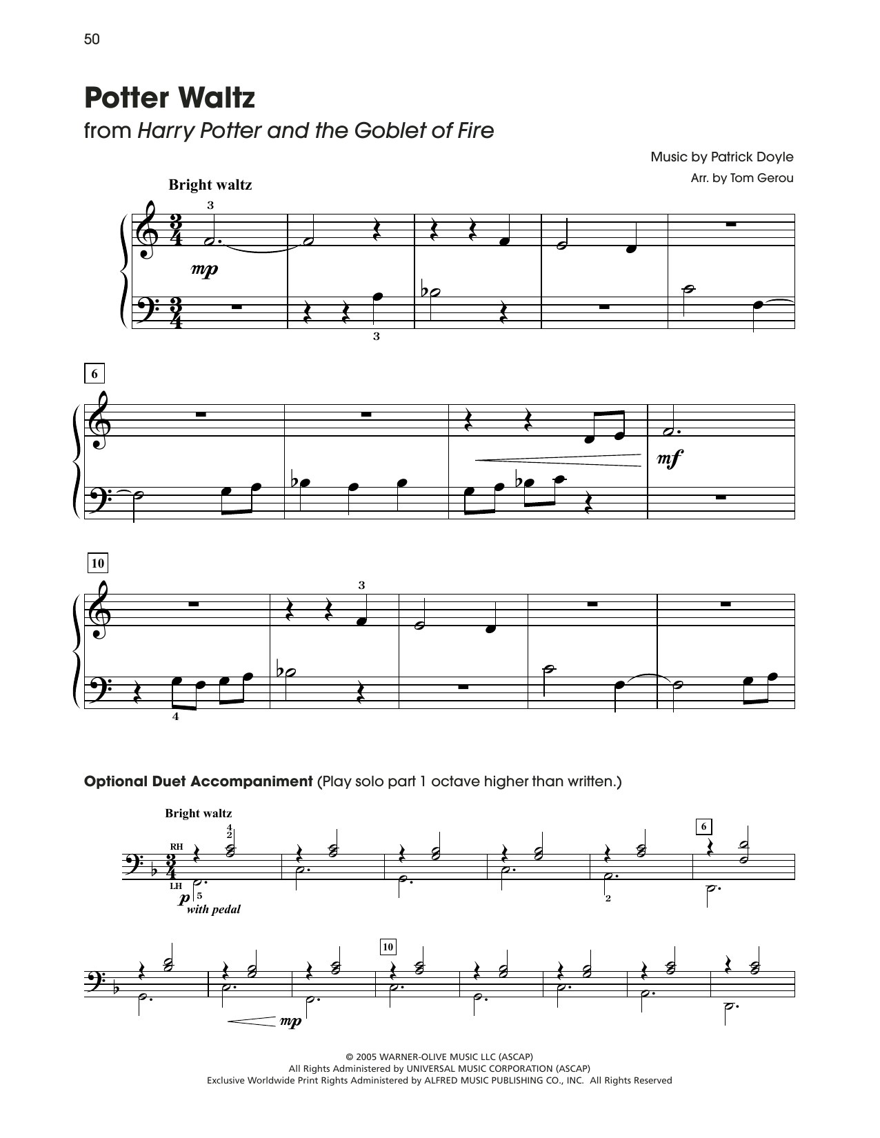 Product gallery: Page 1 of 1 Potter Waltz (from Harry Potter) (arr. Tom Gerou), Patrick Doyle