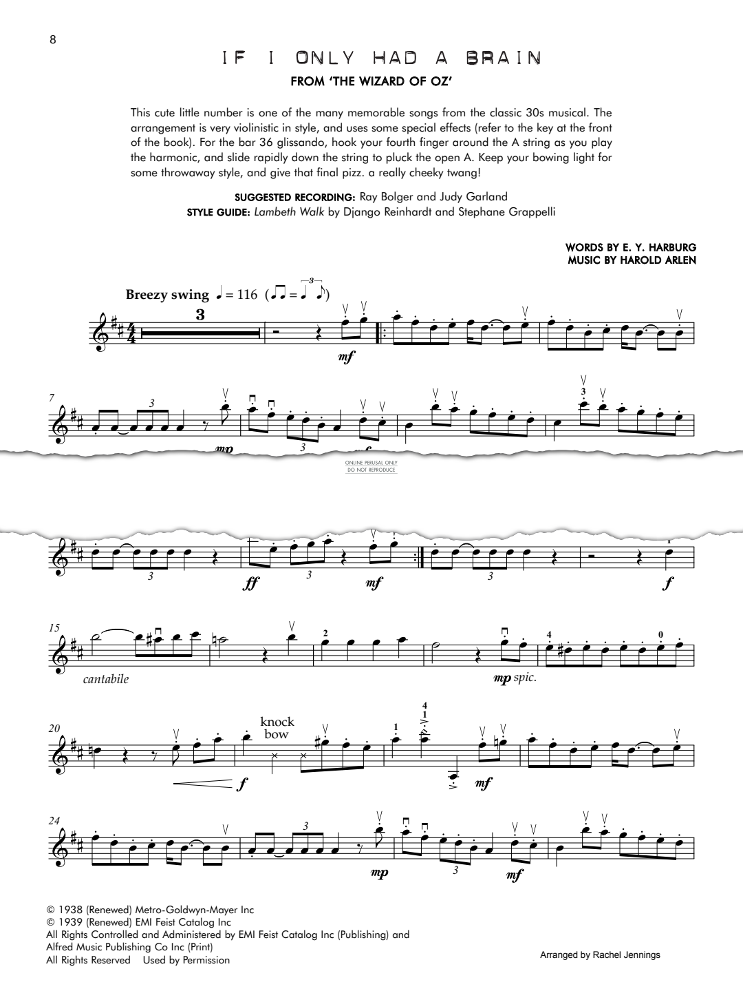 Product gallery: Page 1 of 1 If I Only Had A Brain (from 'The Wizard Of Oz'), Harold Arlen