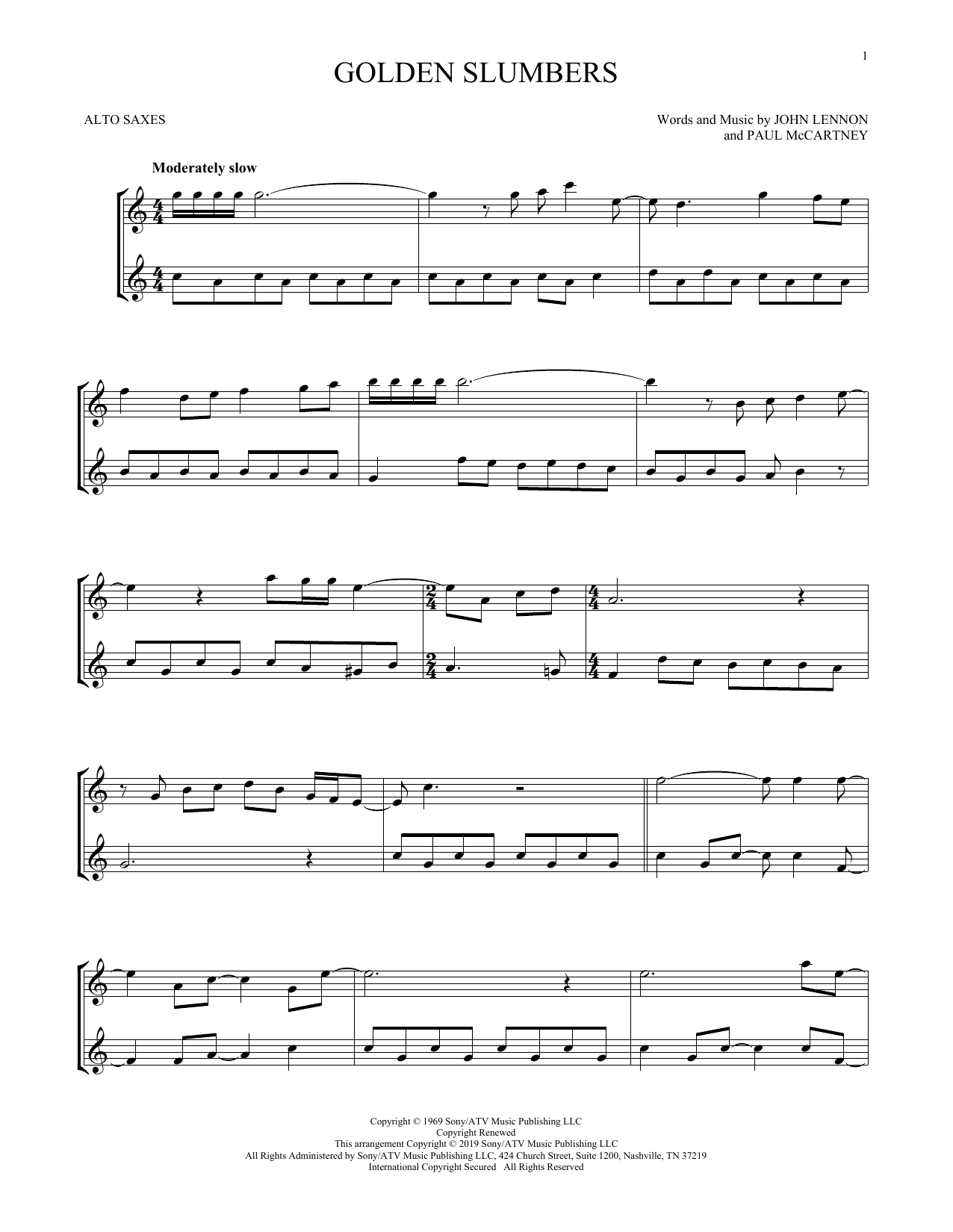 Product gallery: Page 1 of 1 Golden Slumbers, The Beatles