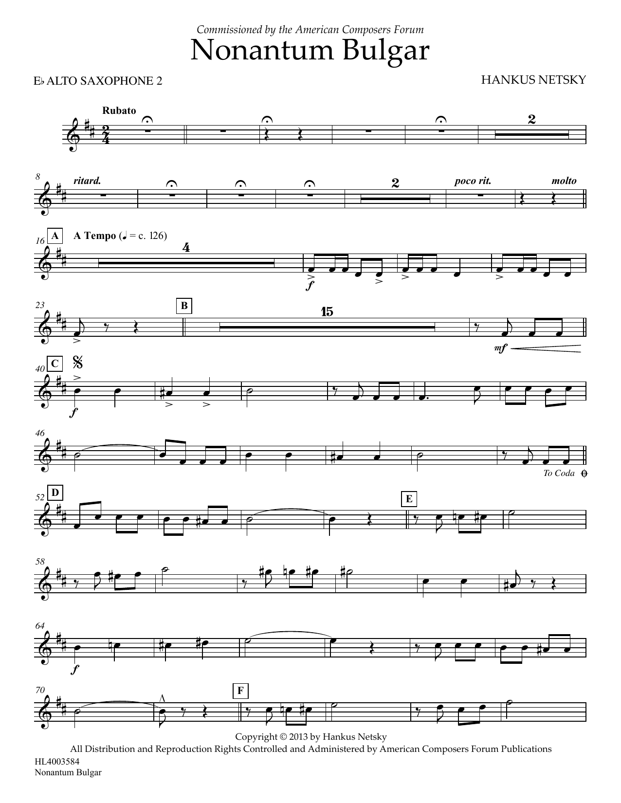 Product picture to: Nonantum Bulgar - Eb Alto Saxophone 2