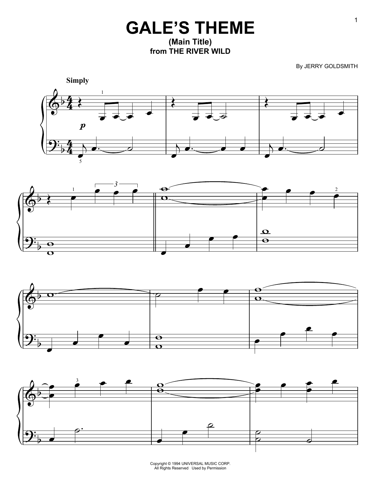 Produktbild zu: Gale's Theme (Main Title)