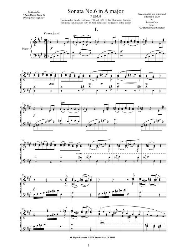 Produktbild zu: Sonate Nr. 6 in A-DurPier Domenico Paradisi
