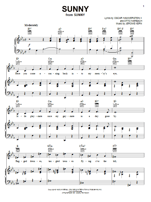 Product picture to:  Sunny - Jerome Kern