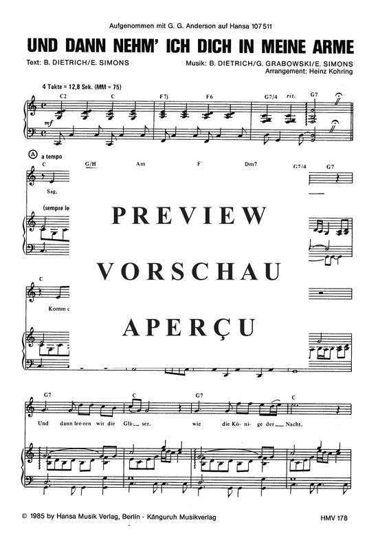 gallery: Und dann nehm ich dich in meine Arme , Anderson, 	G.G., Klavier und Gesang