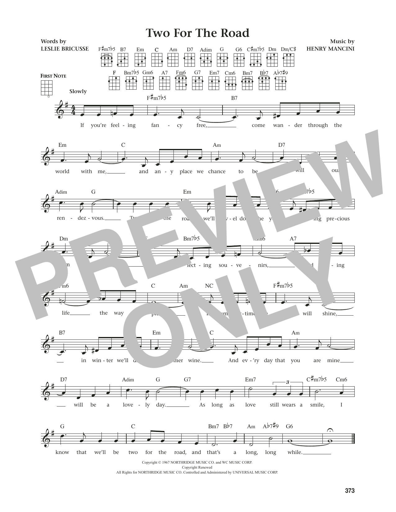 Produktgalerie: Seite 1 von 1 Two For The Road (from The Daily Ukulele) (arr. Jim Beloff), Leslie Bricusse, Ukulele