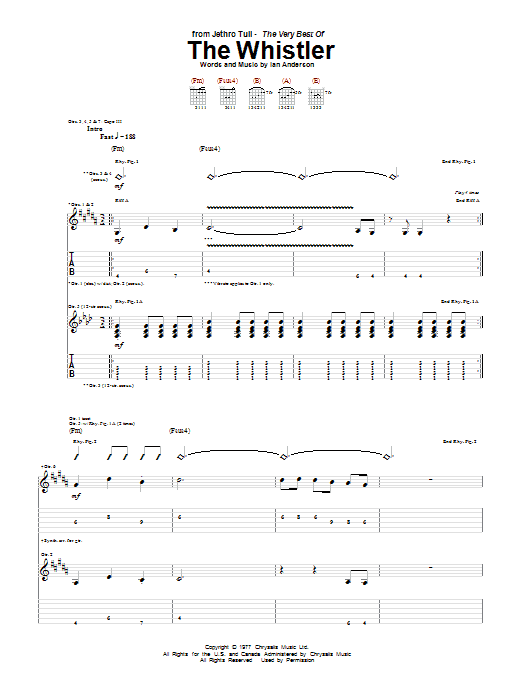 Produktgalerie: Seite 1 von 1 The Whistler, Jethro Tull, Gitarre