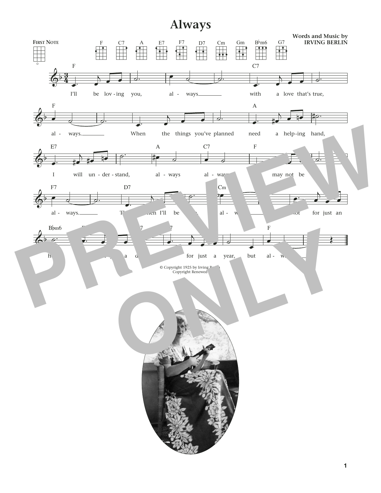 Product gallery: Page 1 of 1 Always (from The Daily Ukulele) (arr. Liz and Jim Beloff), Irving Berlin