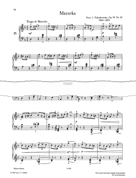 Produktgalerie: Seite 1 von 1 Mazurka D-min, Pyotr Ilyich Tchaikovsky, Klavier