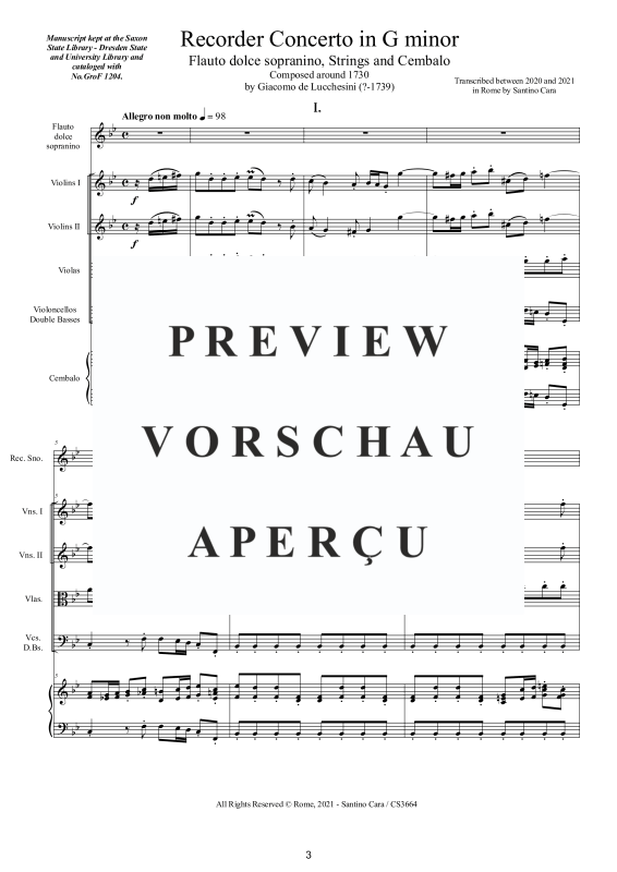 Produktgalerie: Seite 4 von 11 Recorder Concerto in G minor, , Altblockflöte und Kammerorchester