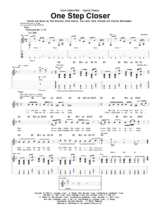 Produktgalerie: Seite 1 von 1 One Step Closer, Linkin Park, Gitarre