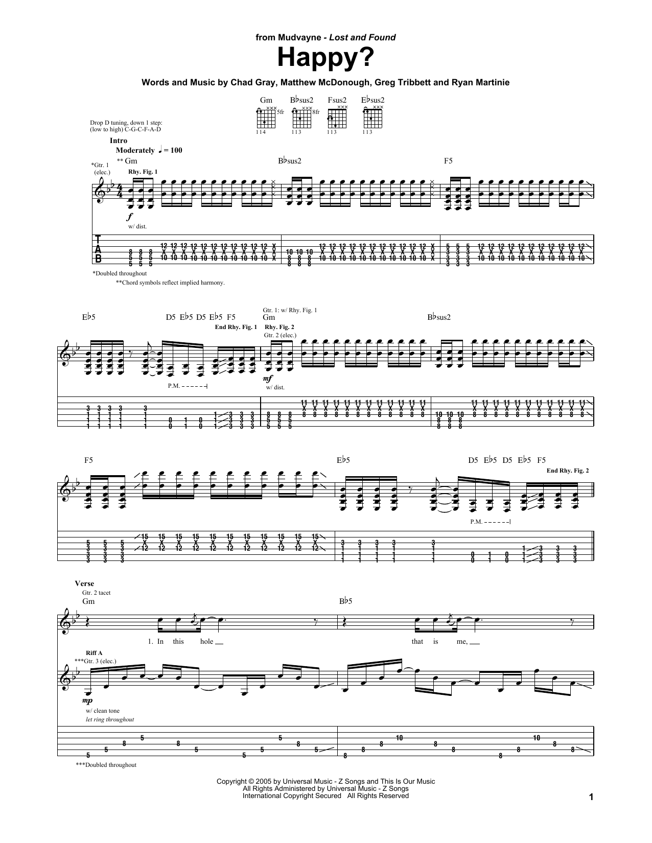 Produktgalerie: Seite 1 von 1 Happy?, Mudvayne, Gitarre