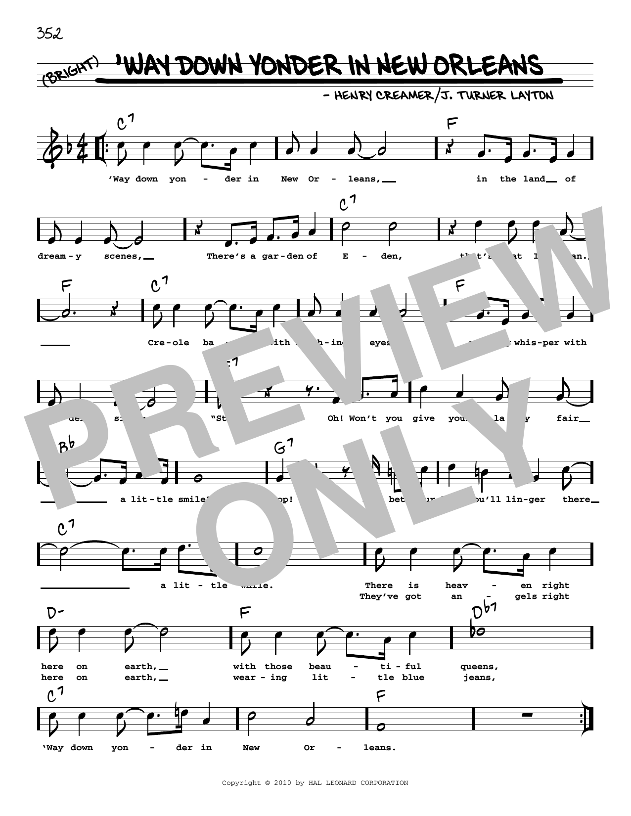 Produktgalerie: Seite 1 von 1 'Way Down Yonder In New Orleans (arr. Robert Rawlins), J. Turner Layton