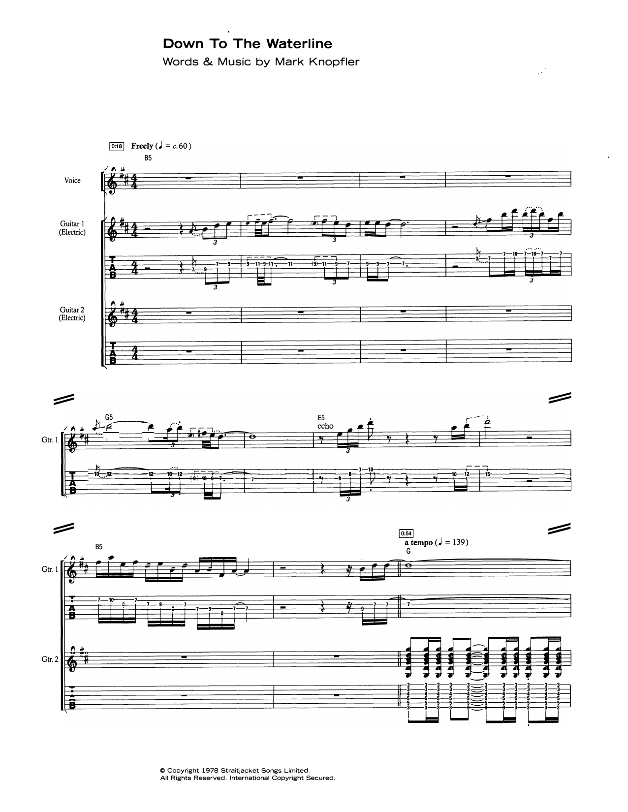Produktgalerie: Seite 1 von 1 Down To The Waterline, Dire Straits, Gitarre