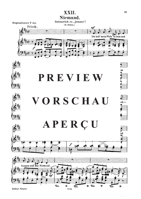 Product gallery: Page 2 of 3 Niemand Op.25 No.22, , Low Voice and Piano