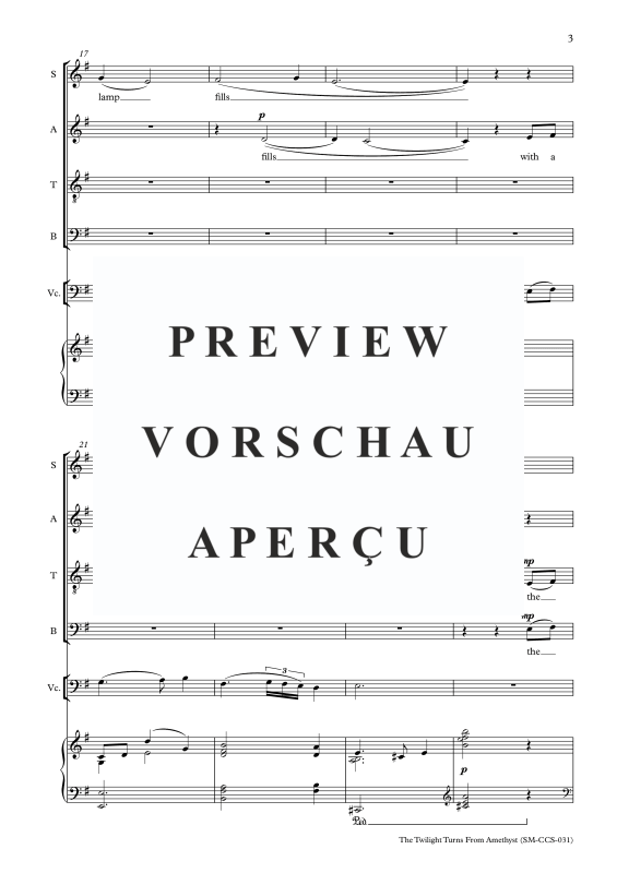 Produktgalerie: Seite 4 von 11 The Twilight turns from Amethyst, , Gemischter Chor, Cello und Klavier