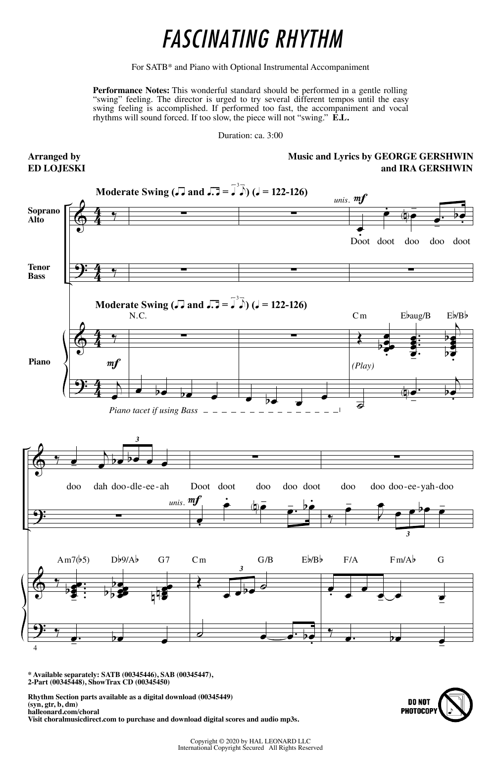 Product picture to: Fascinating Rhythm (from Lady Be Good) (arr. Ed Lojeski)