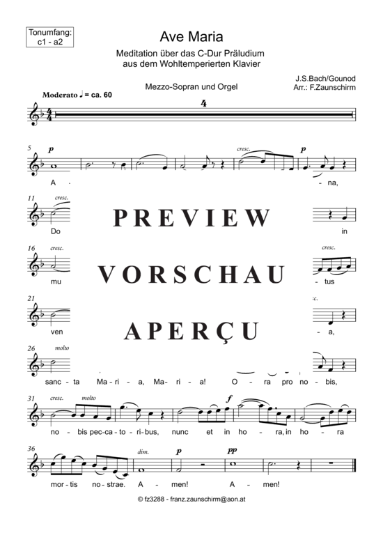 gallery: Ave Maria c1 - a2 , , (Mezzo-Sopran + Orgel)