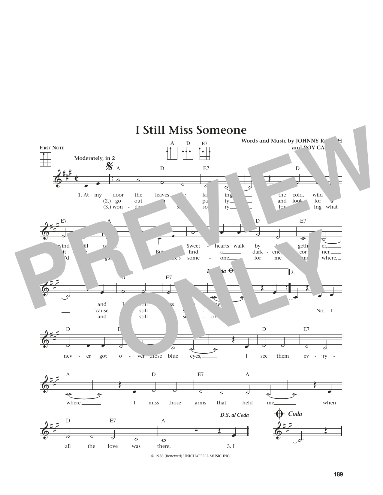 Product gallery: Page 1 of 1 I Still Miss Someone (from The Daily Ukulele) (arr. Jim Beloff), Johnny Cash