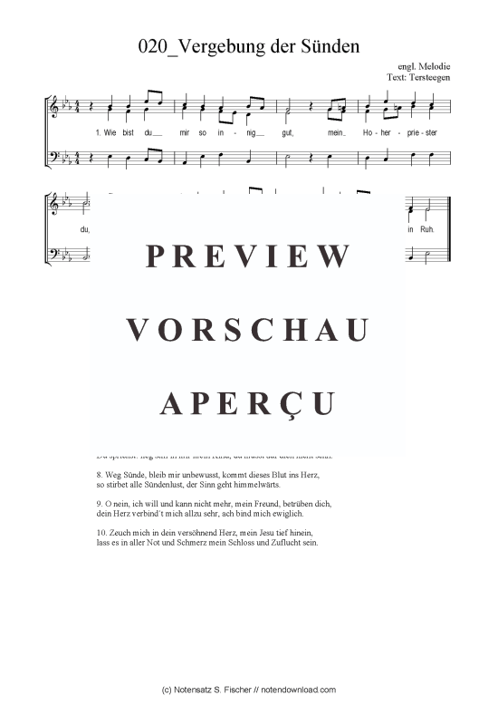 Produktbild zu: Vergebung der Sünden engl. Melodie / Tersteegen