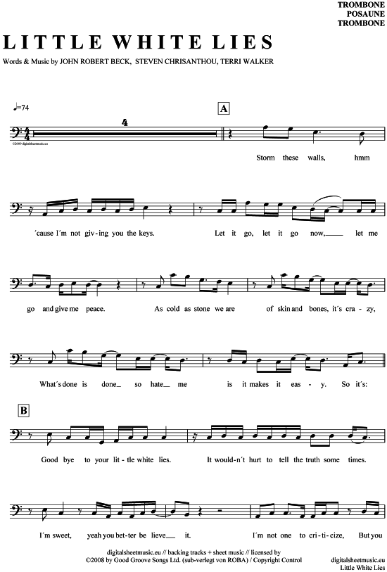 Product gallery: Page 1 of 4 Little white lies , Kae, Jenniffer, (Trombone)