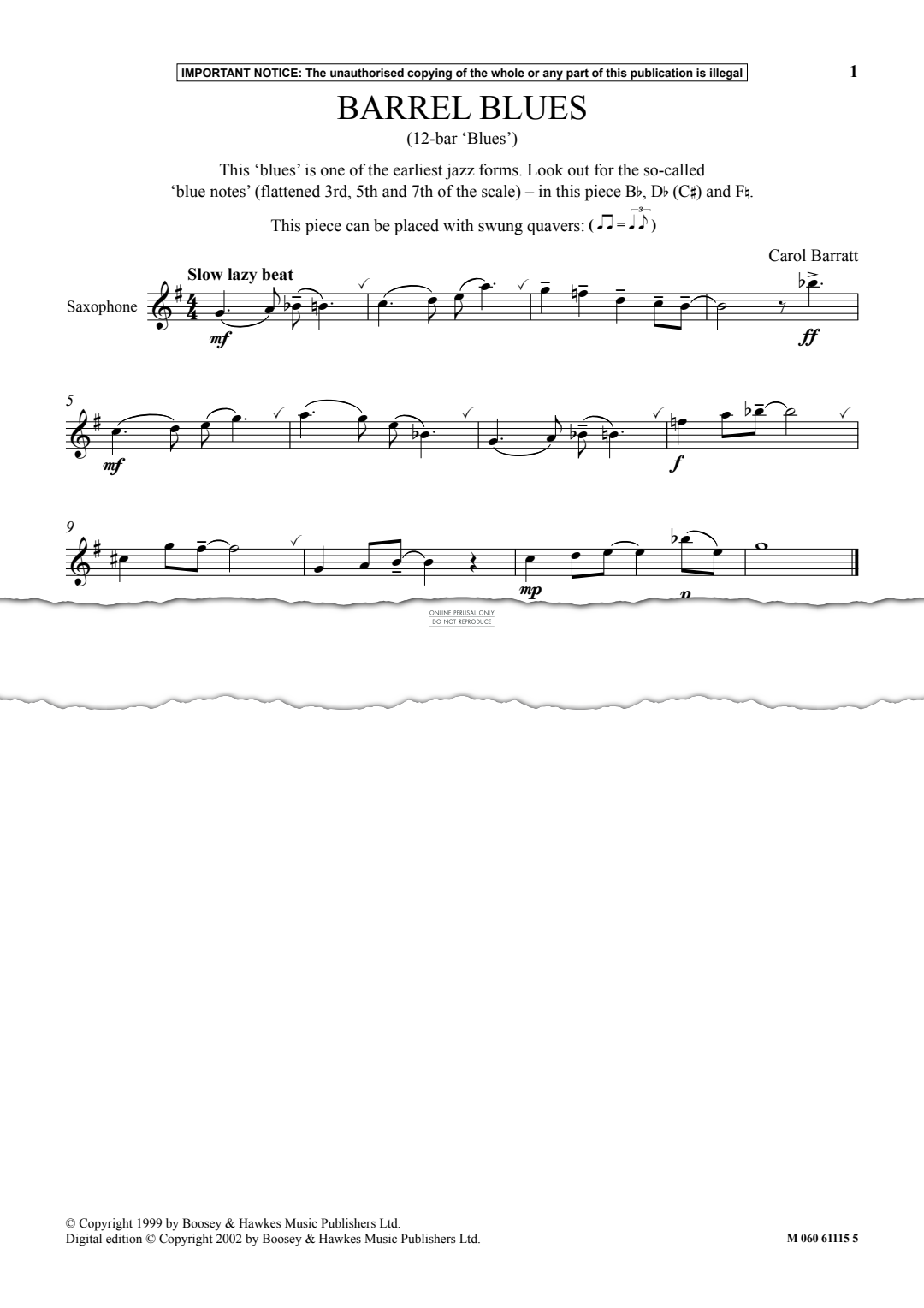 Produktgalerie: Seite 1 von 1 Barrel Blues, Carol Barratt, Klavier, Saxophon