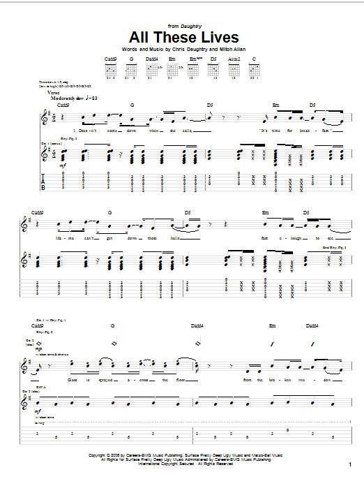 Product gallery: Page 1 of 1 All These Lives, Daughtry