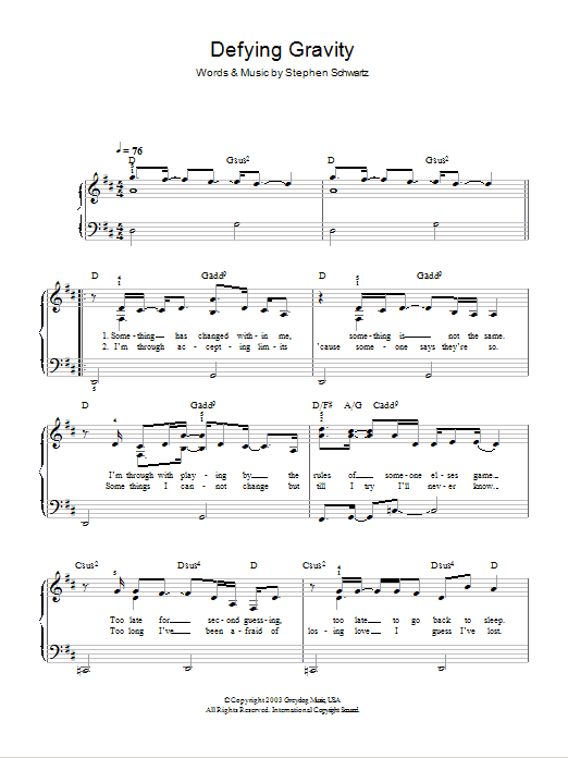 Produktbild zu: Defying Gravity (from Wicked)