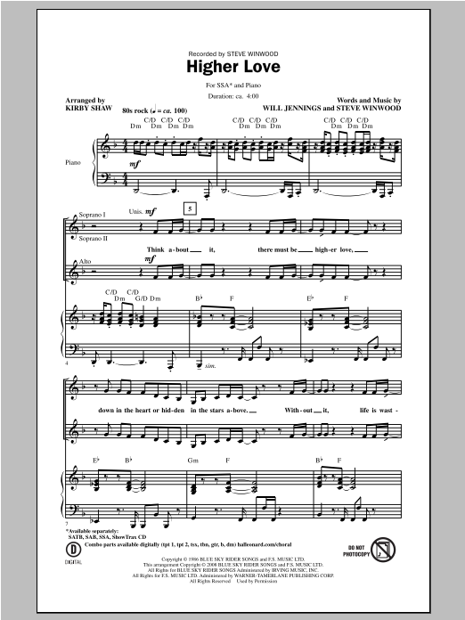 Produktgalerie: Seite 1 von 1 Higher Love, Kirby Shaw, Chor