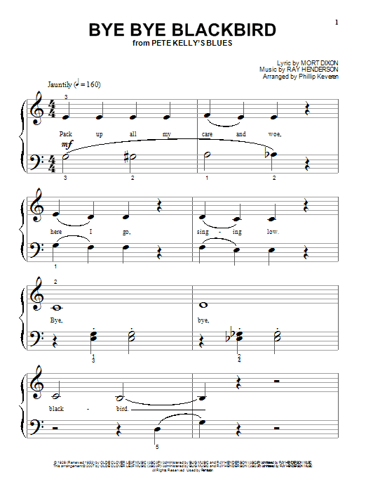Produktgalerie: Seite 1 von 1 Bye Bye Blackbird (arr. Phillip Keveren), Mort Dixon, Klavier