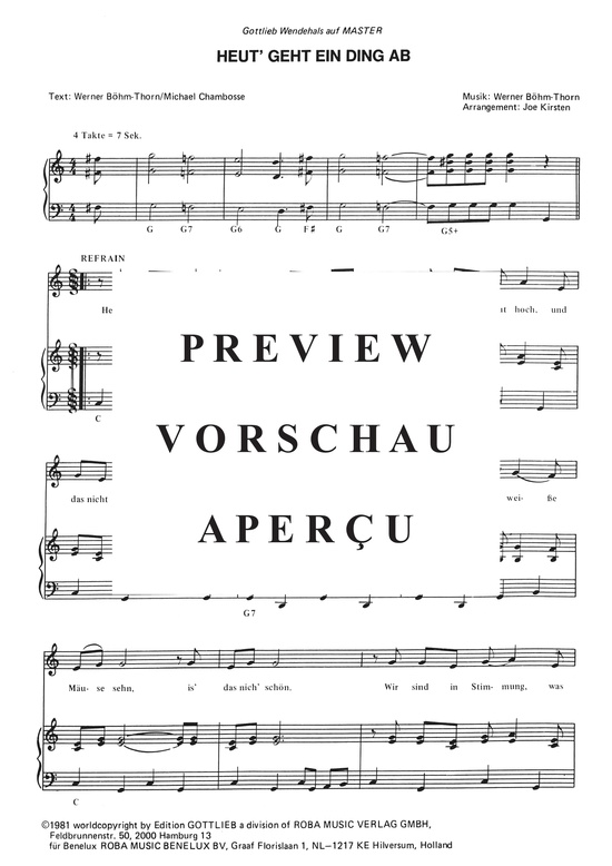 Produktgalerie: Seite 4 von 4 Heut geht ein Ding ab , Wendehals, Gottlieb, Klavier und Gesang