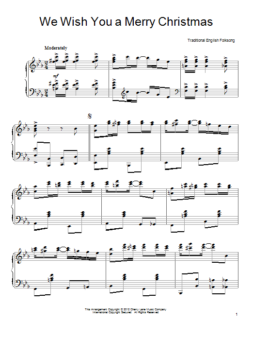 Product gallery: Page 1 of 1 We Wish You A Merry Christmas [Ragtime version], Traditional English Folksong