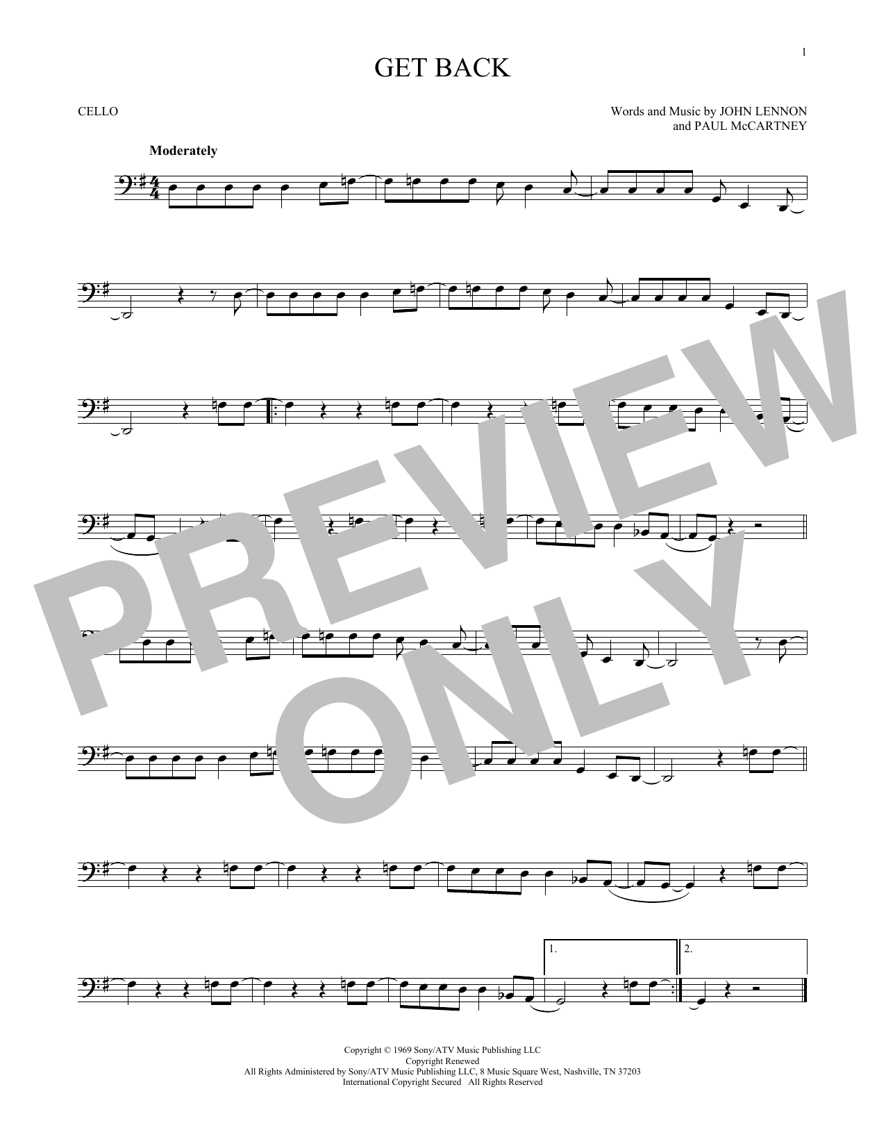 Produktgalerie: Seite 1 von 1 Get Back, The Beatles, Violoncello