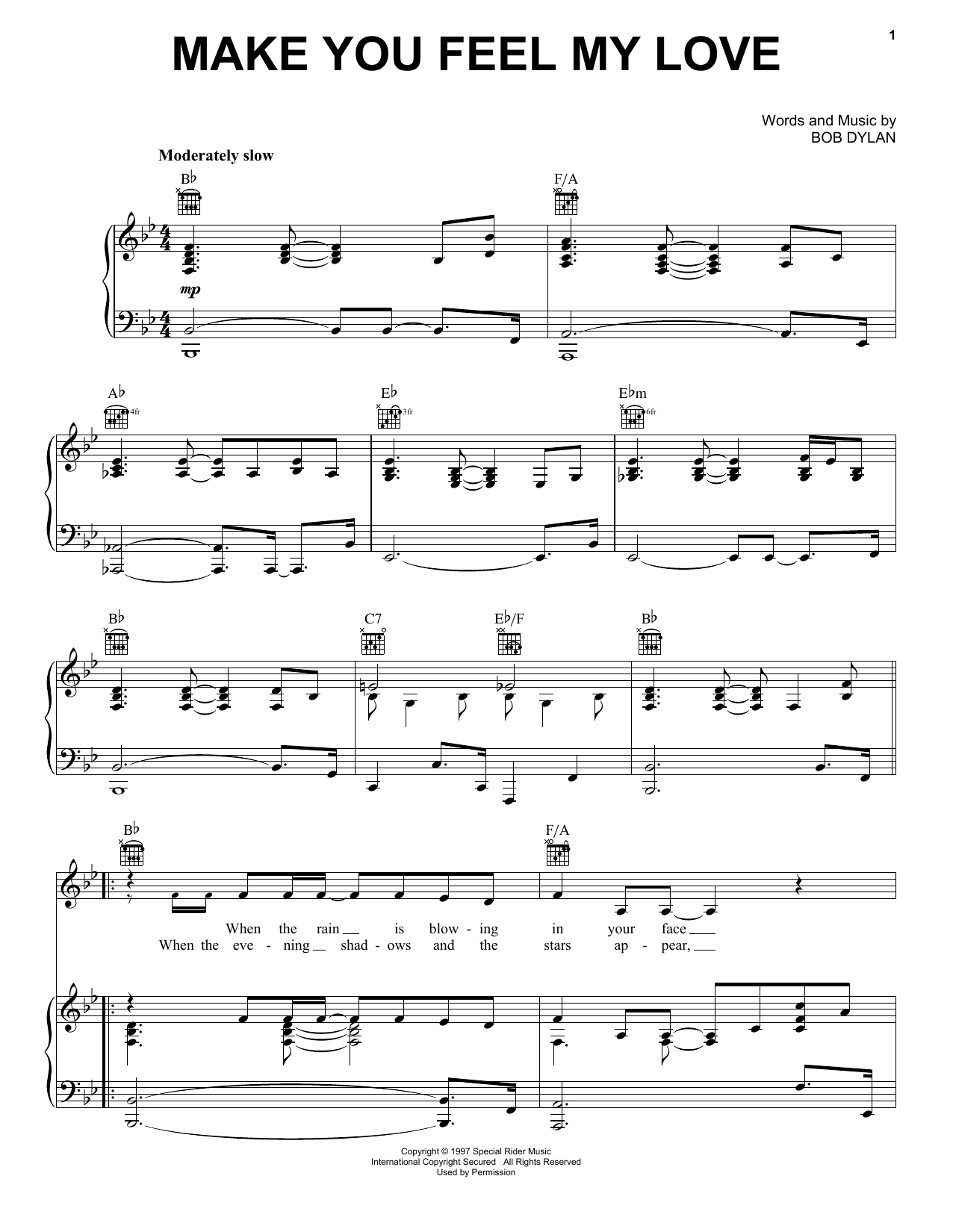 Produktgalerie: Seite 1 von 1 Make You Feel My Love, Adele, Gesang, Gitarre, Klavier