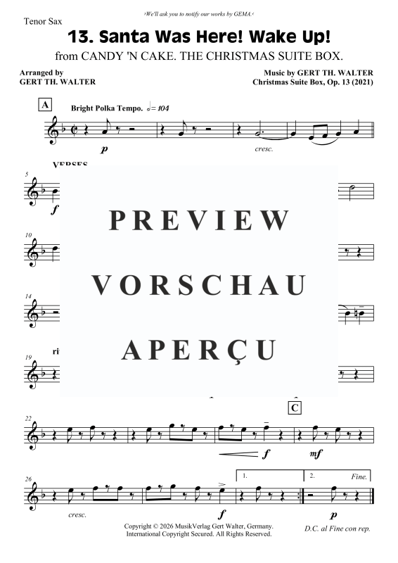 Produktgalerie: Seite 7 von 8 Santa Was Here! Wake Up!, , Saxophon Quartett SATB