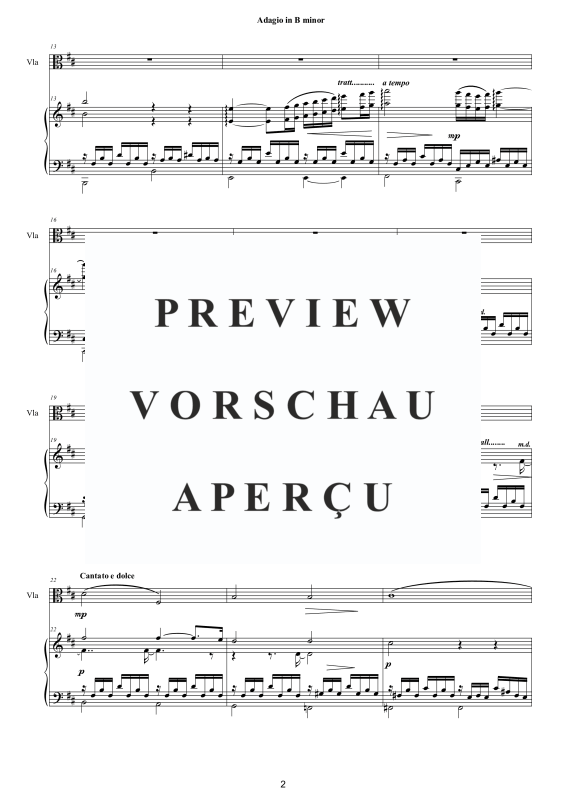 Produktgalerie: Seite 4 von 10 Adagio in H-Moll, , Viola und Klavier